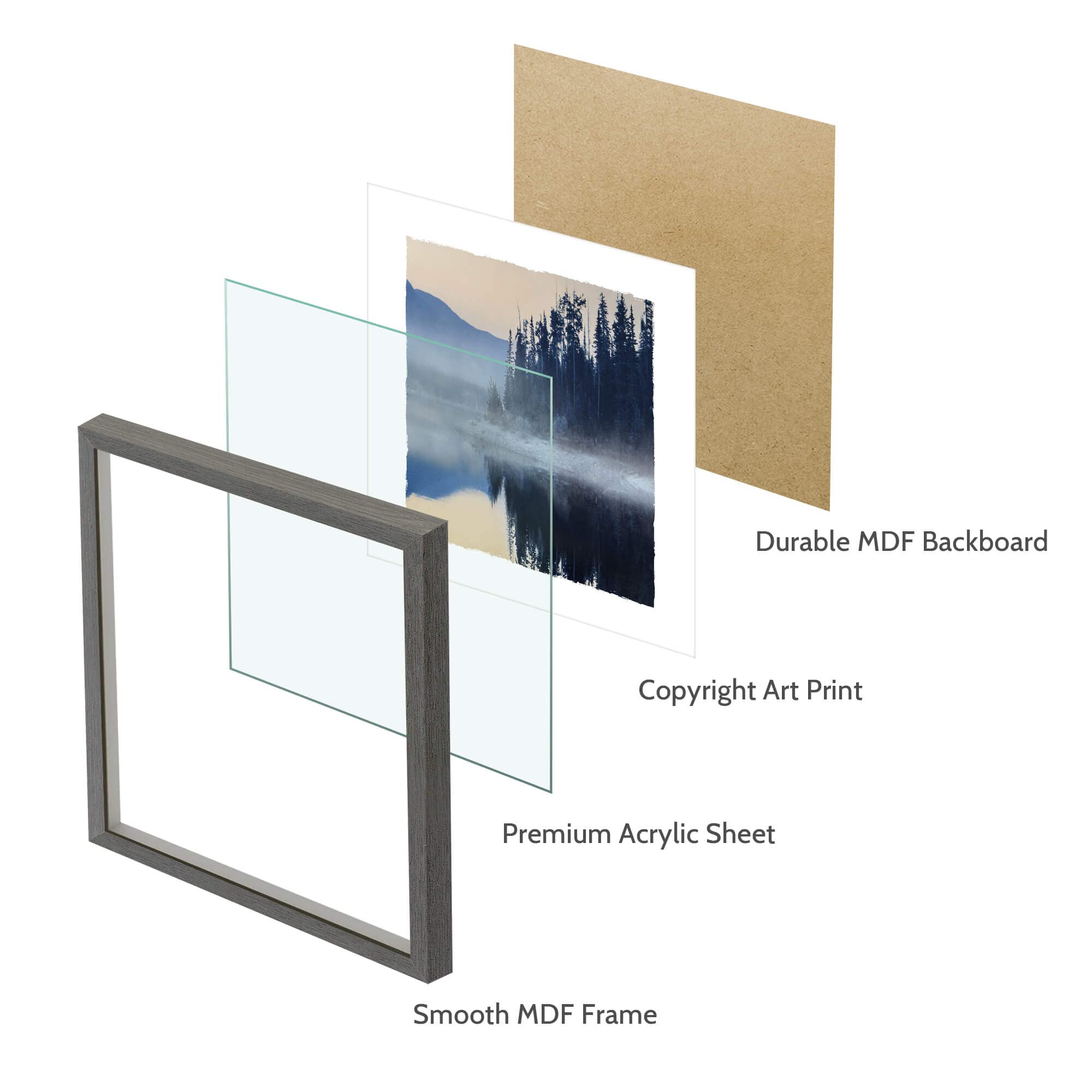 Framed Lake Landscape Wall Art: 6 Pieces Mountain Scenery Photos Prints Frames Nature Forest Painting Modern Various Stunning View Artwork Relaxing Sunset Picture for Bedroom Office