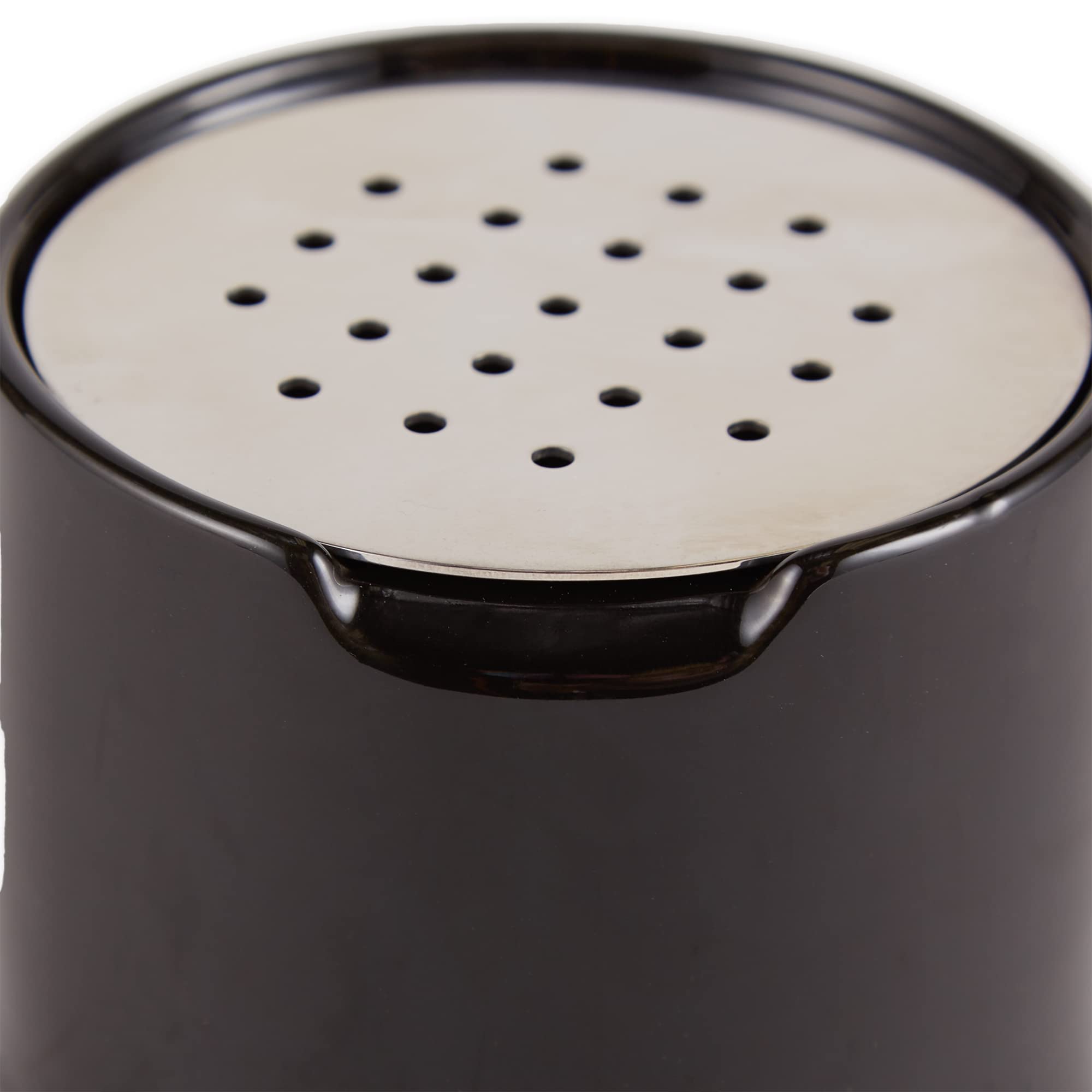 RSVP Reusable Ceramic Fruit Fly Trap for Indoors – Kitchen Fly Catcher Jar with Stainless Steel Vent Lid, Eco-Friendly & Dishwasher Safe Design, Uses Natural Vinegar Bait (Black)