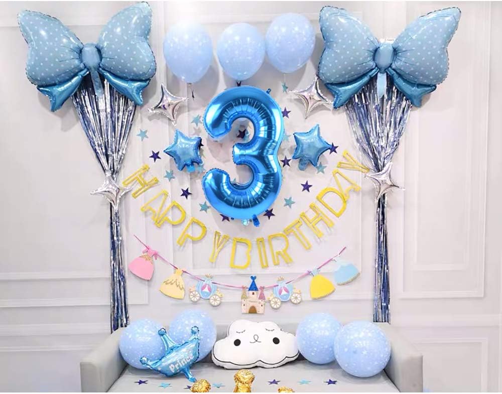 TONIFUL 40-Inch Blue Foil Mylar Number Balloons | Large 0-9 Set for Graduation, Weddings & Parties