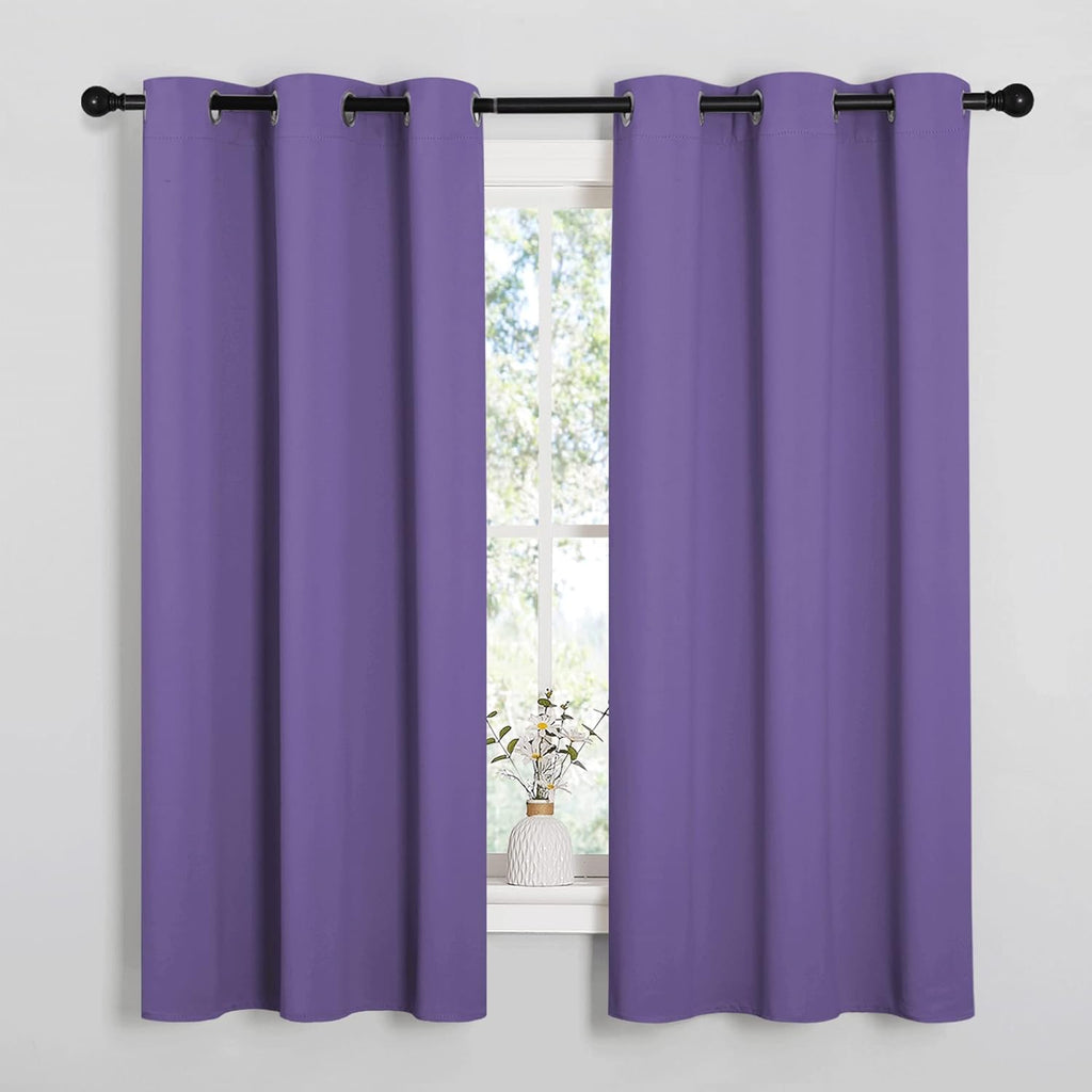 NICETOWN Blackout Curtain Panels - Thermal Insulated Grommet Drapes | Lilac Purple, 29x40 Inches (1 Pair)