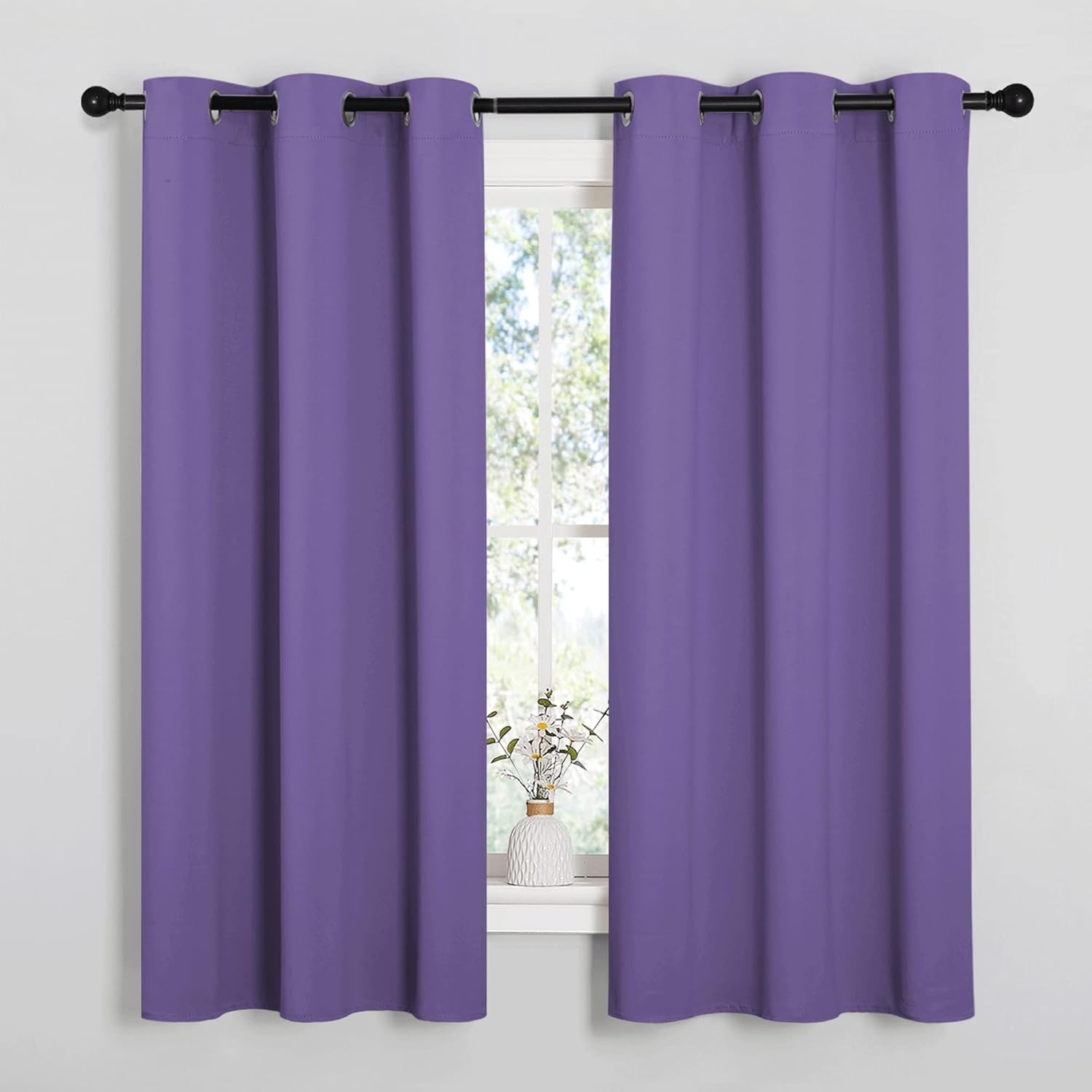 NICETOWN Blackout Curtain Panels - Thermal Insulated Grommet Drapes | Lilac Purple, 29x40 Inches (1 Pair)