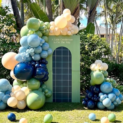 Tasdurian 152 Pcs Balloon Arch Kit for Baby Shower Light Tartan Plaid Decorations