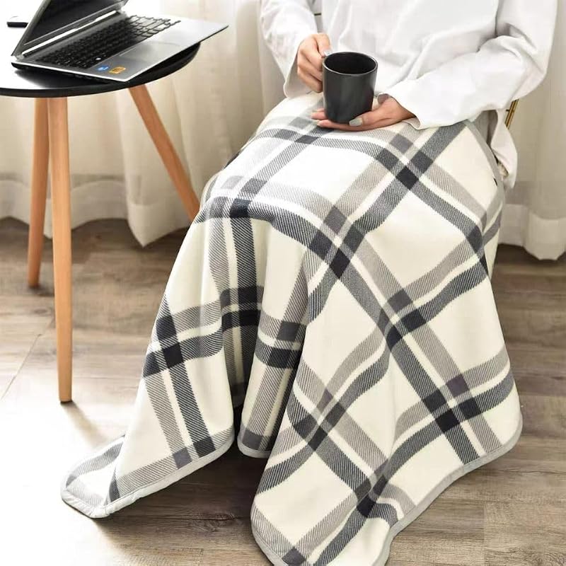 Wearable Fleece Blanket Shawl with Buttons - Warm Wrap Poncho for Travel
