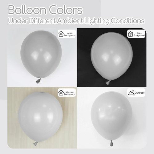 Gray Balloons - 12 Inch Grey Latex Balloons | 50 Pack for Birthday, Baby Shower & Wedding Decorations