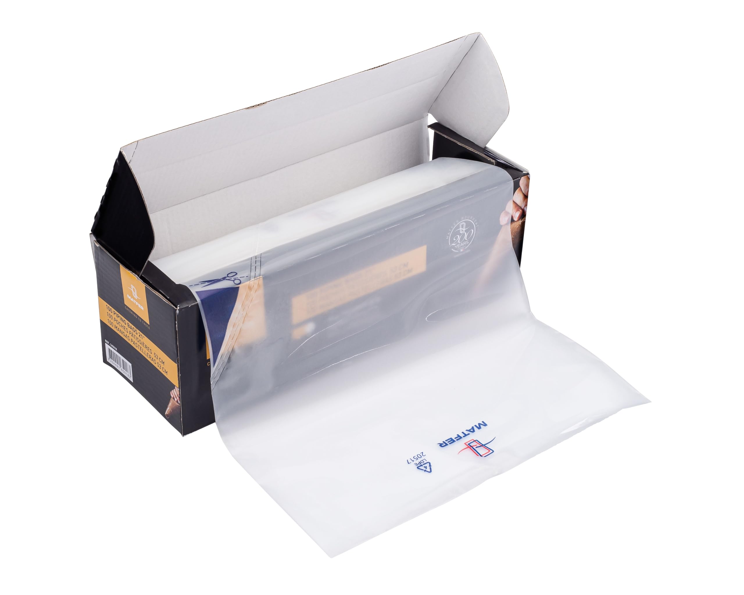 Matfer Bourgeat Standard Disposable Pastry Bags, 21", Roll of 100