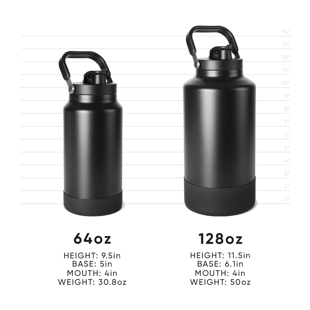 Simple Modern Trek Pivot | Half Gallon Water Bottle Jug with Handle & Boot | Interchangeable Straw & Chug Lids | Large Insulated Stainless Steel | Sports Camping Outdoors | 64oz, Kaleidoscope