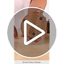 Mango Wood Drink Coasters Set with Iron Holder - 4 Pieces, Tabletop Protection