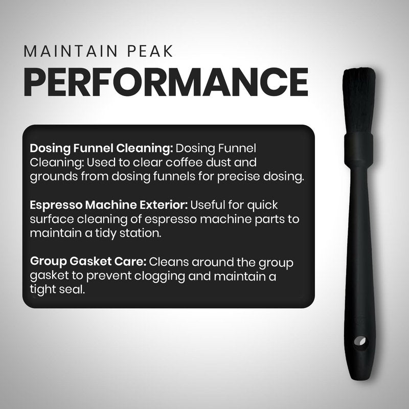 Rattleware 10" Black Espresso Machine Grinder Brush, Long Durable Handle Coffee Grinder Cleaning Brush - Ideal for Home, Cafe, Restaurant, or Hotel - Trusted by Baristas