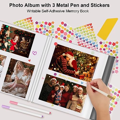 Large Self-Adhesive Photo Album Scrapbook - 60 Pages Linen Cover DIY Kit