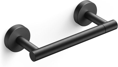 FORIOUS Toilet Paper Holder - Stainless Steel Rustproof Double Post Design | Matte Black Finish