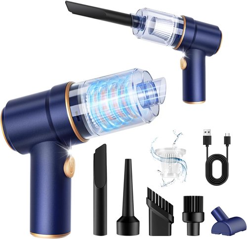 KMM Handheld Car Vacuum Cleaner - 9000Pa High Power with LED Light & Multi-Nozzles | Ideal for Home & Pet Use