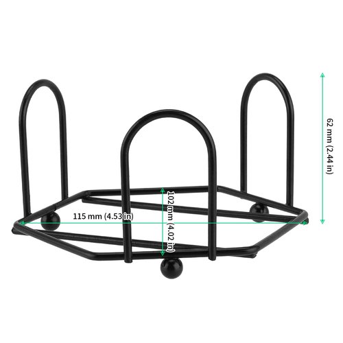 FUNSUEI Set of 10 Metal Coaster Holder, Black Iron Metal Coaster Holder for 4 Inch Round and Square Coasters, Fit 4-6 Pieces Coasters