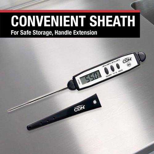 CDN Waterproof Digital Cooking Thermometer Instant Read 2.75" Stainless Shatterproof Ideal for Meat, Poultry, BBQ NSF Certified DT450X