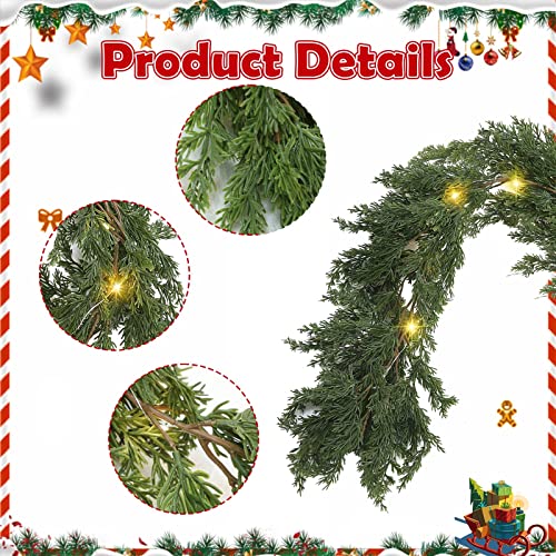2 Pack 9 ft Christmas Cedar Garland with 60 LED Lights – Jutom