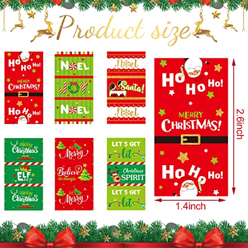 Christmas Mini Candy Wrappers - Santa, Elf, Holiday Labels (90 pcs)