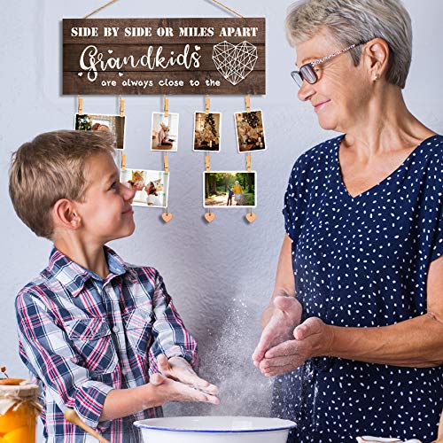 Rustic Wood Hanging Photo Display for Grandma, Nana Picture Frame Gift