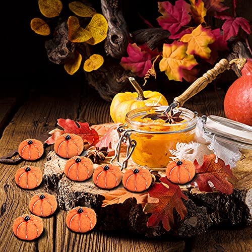 36 Pcs Mini Wool Felt Pumpkins, Handmade Fall Autumn Decor for DIY Crafts