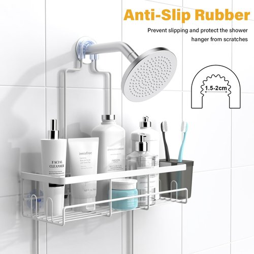 AKTECKE Shower Caddy - 30pcs Hanging Bathroom Organizer in White for Space-Saving Storage
