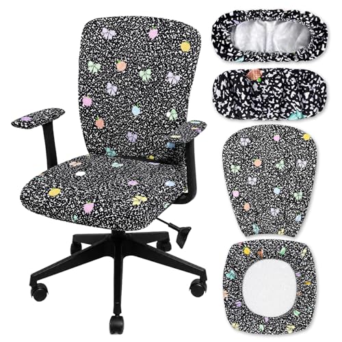 Office Chair Slipcovers Set - 4 Pcs Composition Notebook Style