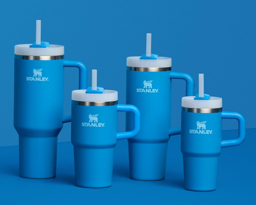 STANLEY Quencher H2.0 Tumbler - 14 oz Insulated Stainless Steel Cup with Handle & Straw | Azure Color
