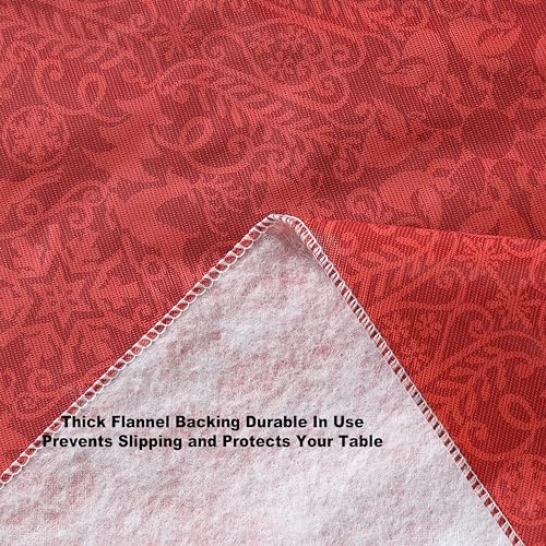 Newbridge 70 Inch Round Christmas Reindeer Vinyl Tablecloth with Flannel Backing