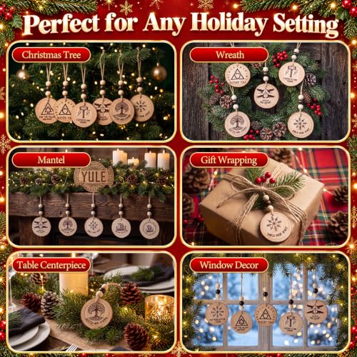 Viking Yule Ornaments Set of 27 Wooden Pagan Christmas Decorations