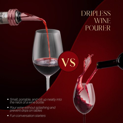Flexzion Wine Opener Set in Mahogany Wood Case - Wine Bottle Opener Gift Box with Wine Foil Cutter Tool, Stopper, Pourer, Drip Ring, & Lever-Action Corkscrew Wine Opener Manual for Wine Lovers