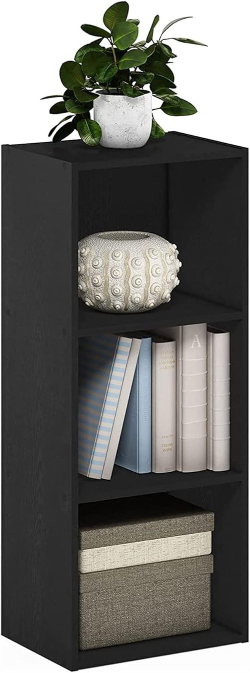 Furinno Bookcase - 3-Tier Storage Solution in Blackwood & Americano Finishes | Stylish Organization