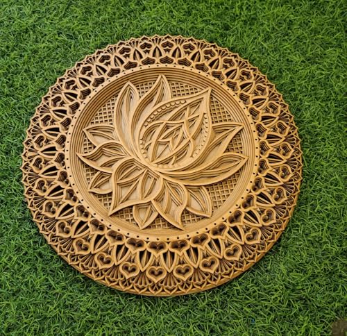 8-Layer Wooden Mandala Wall Art - Handcrafted Bohemian Hanging Decor
