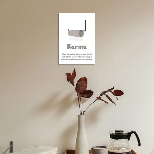 Jumong Bathroom Wall Art - Stylish Toilet Rules Canvas Sign | Framed Home Decor (12x18 Inches)
