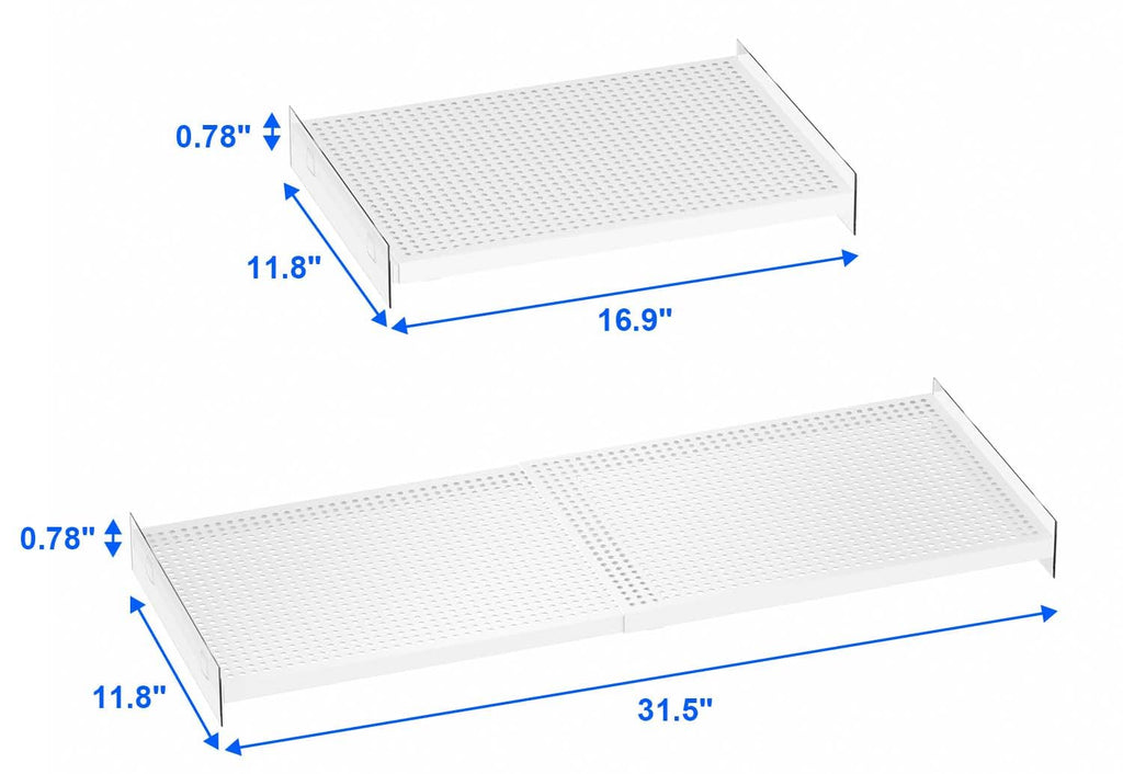 WEJIPP Closet Shelf Divider Expandable Cabinet Storage Shelving Rack Heavy Duty Metal DIY Tension Shelf Separator for Cabinet Wardrobe Cupboard Pantry Kitchen Bedroom,White,2packs