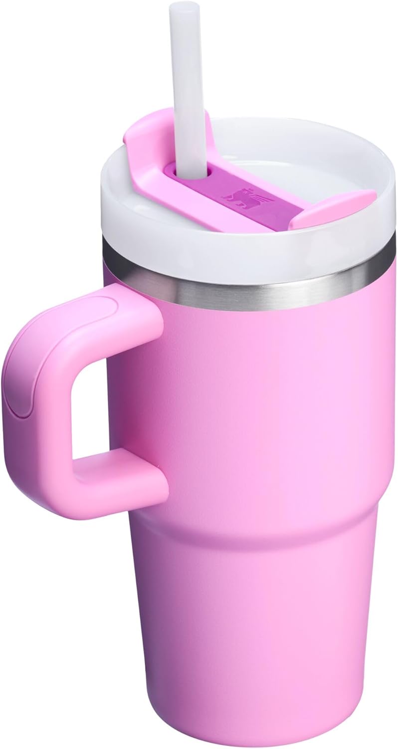 STANLEY Quencher H2.0 Tumbler - 20 oz Insulated Stainless Steel Cup with Handle & Straw | Peony Color