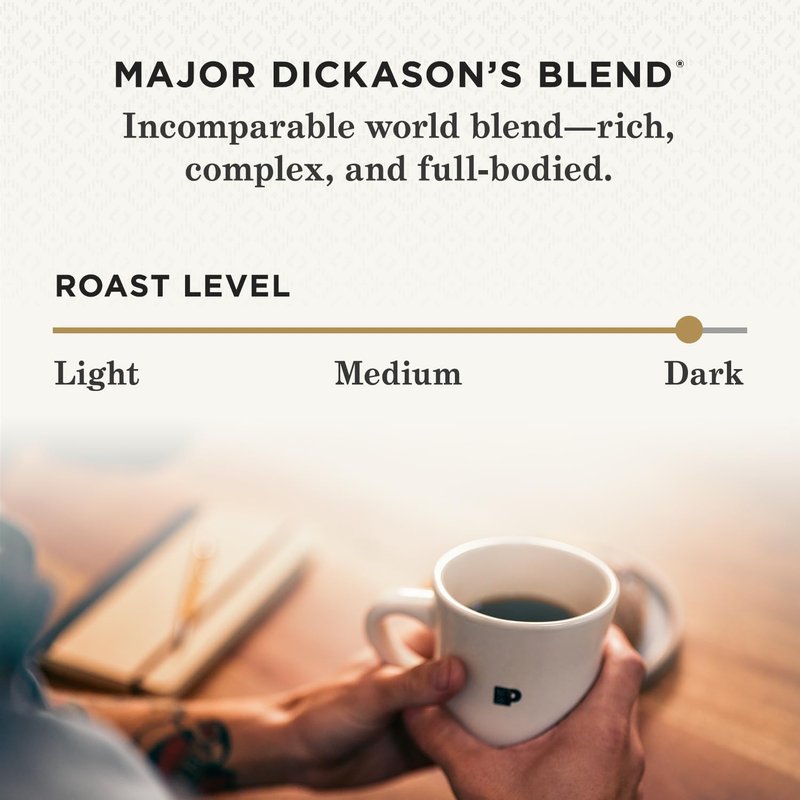 Peet's Coffee, Dark Roast Keurig K-Cup Pods, 100% Arabica Coffee - Major Dickason's Blend 75 Count (1 Box of 75 Pods) (Pack of 2)