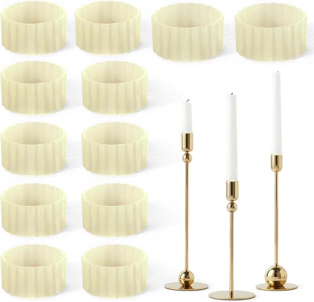 Silicone Candle Grippers by 12 Pack - Flexible Holders for Taper Candles | Fits 3/4 Inch Diameter for Weddings & Events