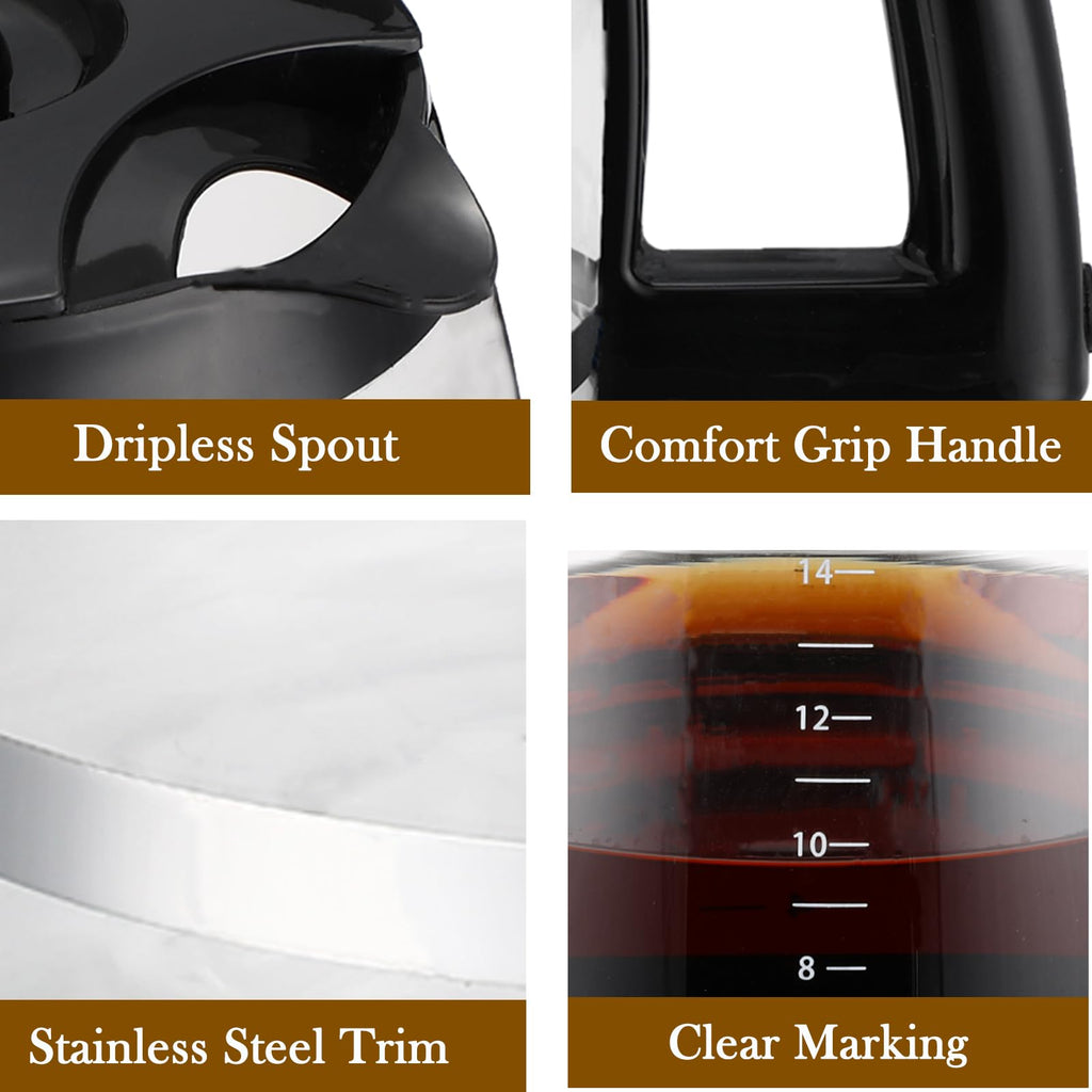 14-Cup Glass Carafe Replacement Compatible with Cuisinart Coffee Maker Models DCC-2200RC, DCC-2200, DCC-2600, DCC-2800, DCC-3200, DCC-3200P1, DCC-3200FR, DCC-T20, DCC-1800FR, CBC-7400, CBC-7000PC