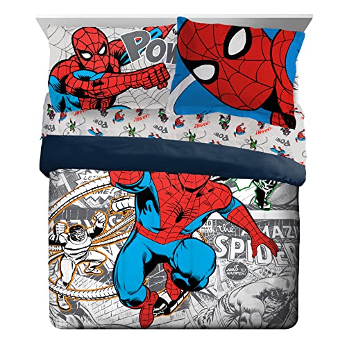Marvel Spiderman 7-Piece Queen Bedding Set with Comforter & Sheets