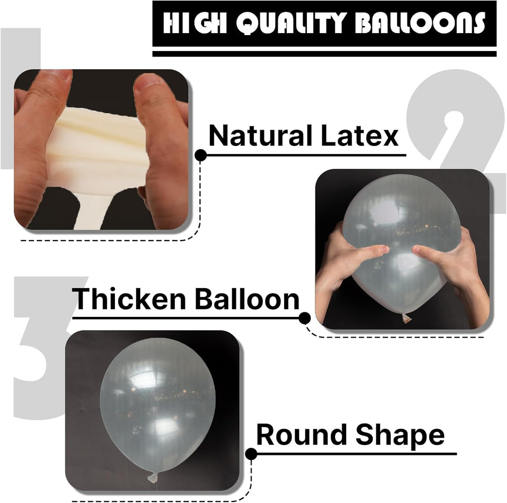 PartyWoo Clear Balloons - 100pcs 12 Inch Transparent Latex Helium Balloons for Celebrations