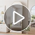 Arched Full Length Mirror 70"x26" Gold Frame Shatterproof Floor Mirror