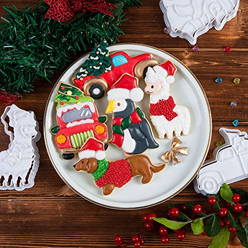 Flycalf Christmas Cookie Cutters Truck With Christmas Tree 3.5" – PLA Bakeware Molds