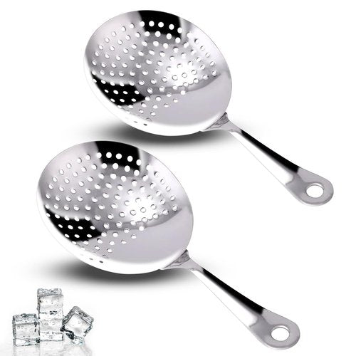 2 Pack Skimmer Slotted Spoon, Stainless Steel Strainer Skimmer Ladle Spider Strainer for Cooking and Frying Kitchen Utensils Wire Strainer Pasta Strainer Spoon