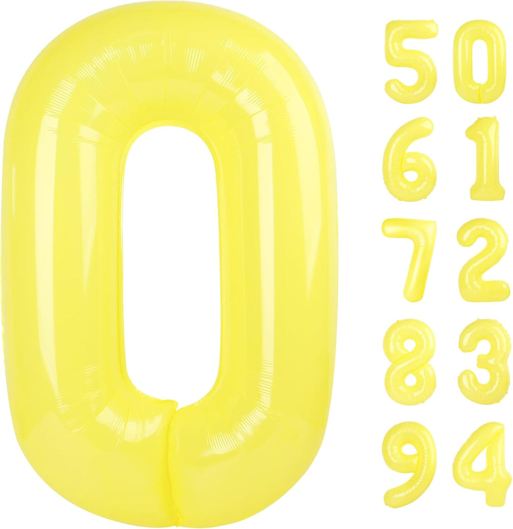 Yellow Number Balloon - 40 Inch 0 Balloon for Birthday Decorations | Perfect Party Supplies for Women