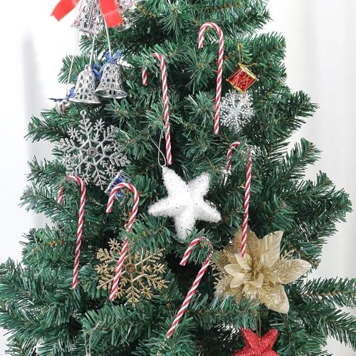 Baiinjiene 32pcs Red & White Candy Cane Ornaments, 12cm Christmas Tree Decorations