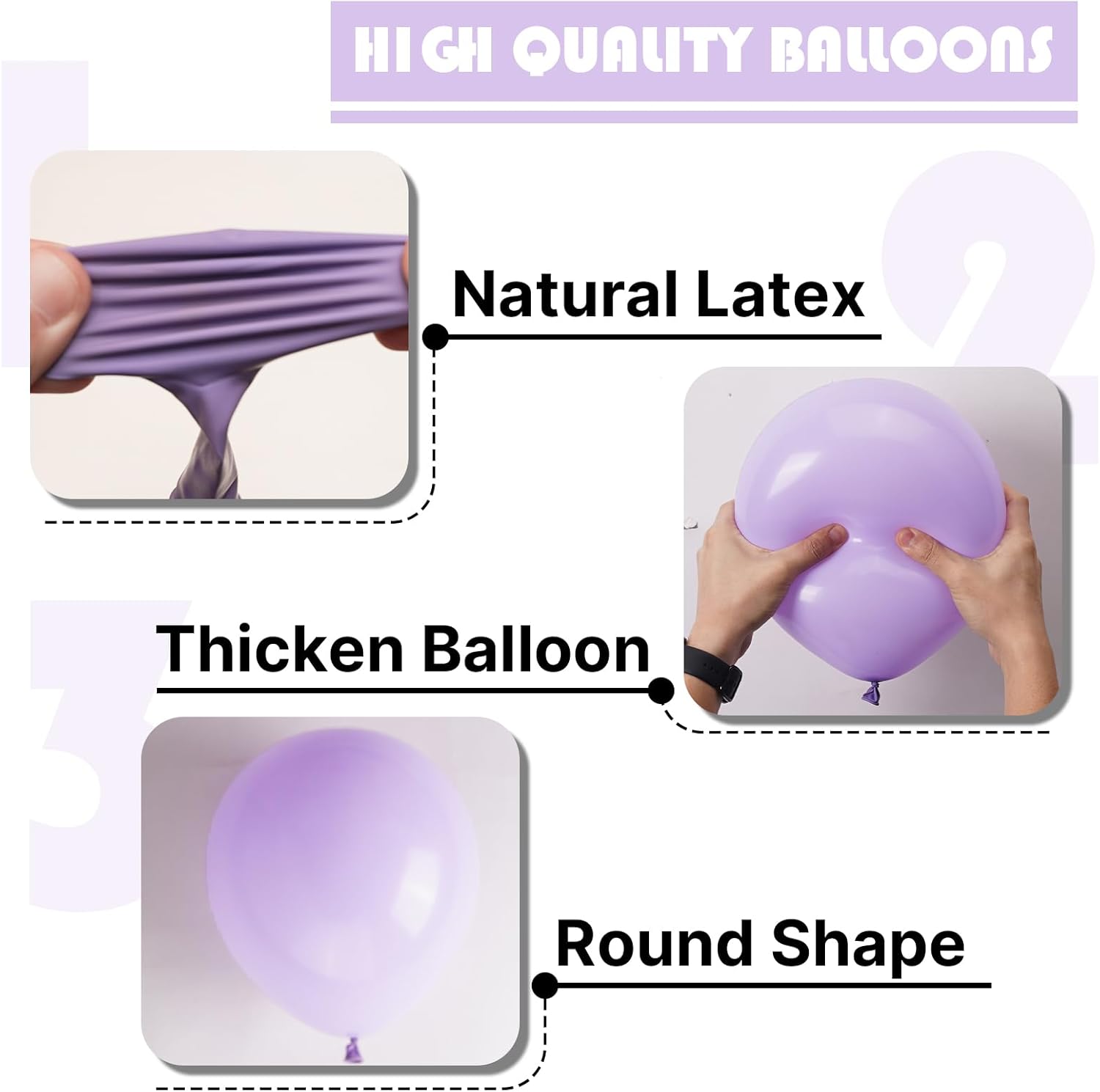 PartyWoo Lavender Balloons - 12 Inch Light Pastel Purple Latex Helium Balloons | 101pcs for Celebrations