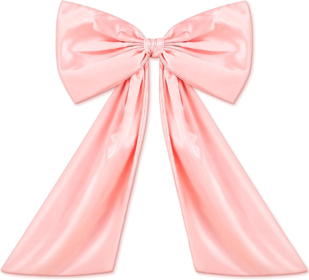 Wavwavw Pink Large Bow Decor - Giant Satin Ribbon Tie for Birthday & Wedding Backdrop | 24 x 18 Inches