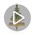 2-Piece Glitter Christmas Tree Stocking Holders for Mantle, Gold & Green