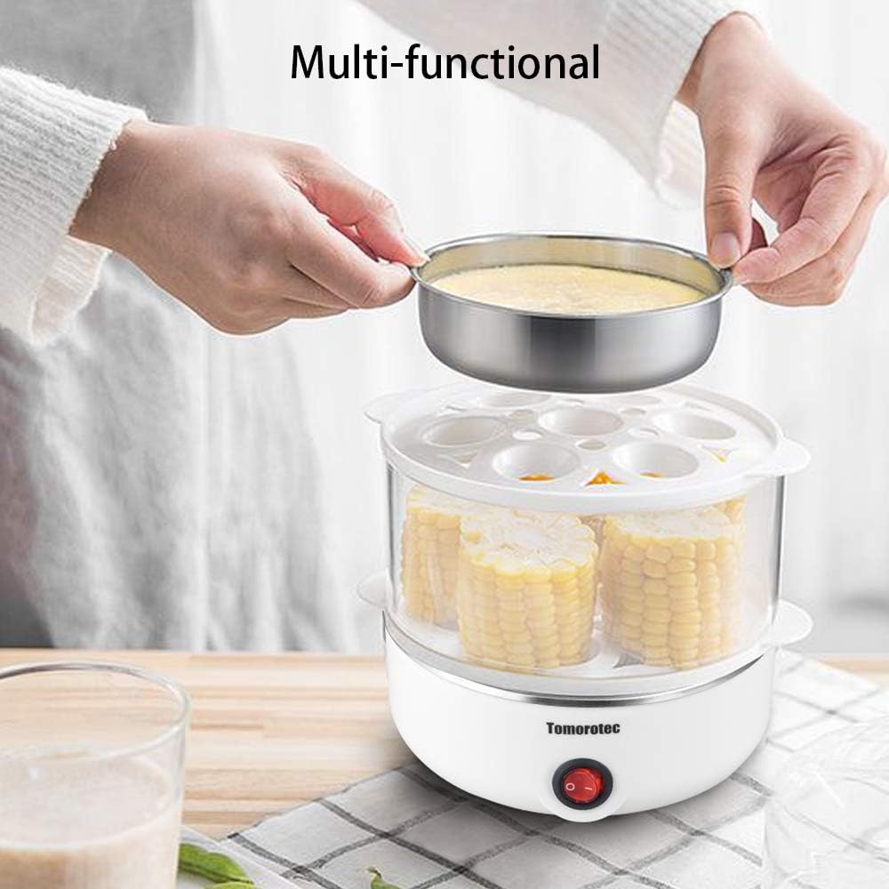 Tomorotec Electric Egg Cooker - 14 Egg Capacity | Rapid Auto Off for Hard Boiled, Poached Eggs & More