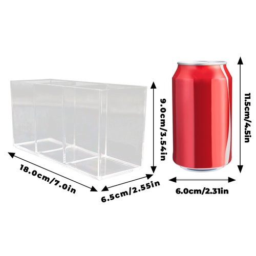 BingegePet Acrylic Kitchen Utensil Holder, Cutlery Caddy with 3 Sections of Storage, Cutlery Organizer for Forks, Knives and Spoons