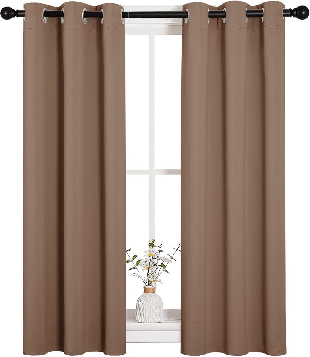 NICETOWN Blackout Window Curtains - Thermal Insulated Drapery Panels, Set of 2 (29x45 Inch, Cappuccino)