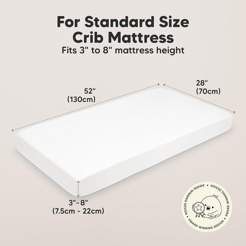 KeaBabies Organic Crib Sheets - 2-Pack Fitted Jersey Cotton for Boys & Girls | Soft Neutral Prints (Rose) 52x28