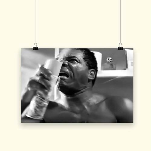 Funny Movie Poster - Black and White Bathroom Wall Art | Humorous Toilet Print 12x18 Inch
